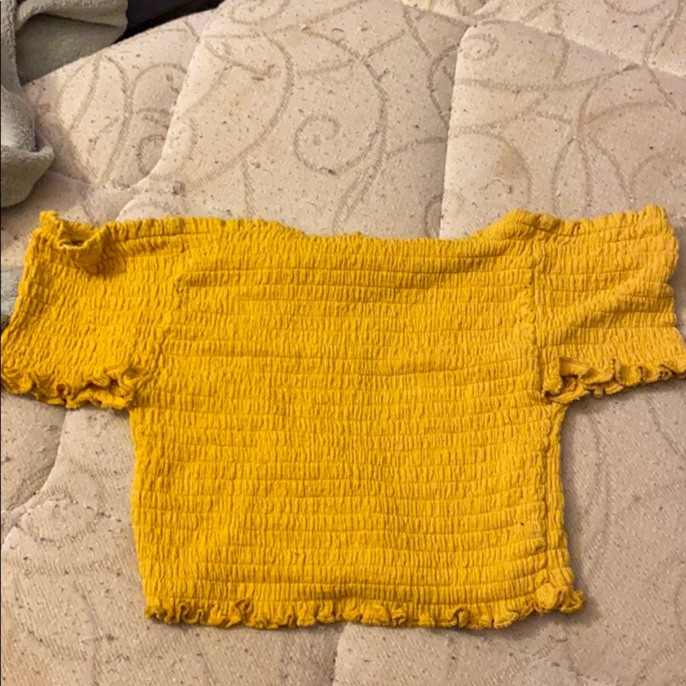 yellow ribbed crop top